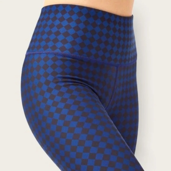 Terez Pants - Terez navy and black check print duoknit super high band leggings